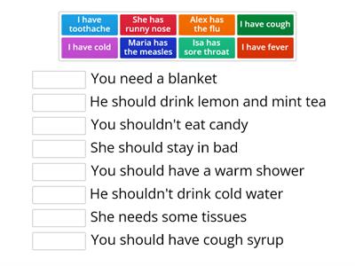 5.sınıf İngilizce health- match the sentences