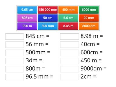   Converting metric units of length