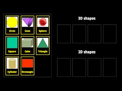 2D shapes and 3D shapes