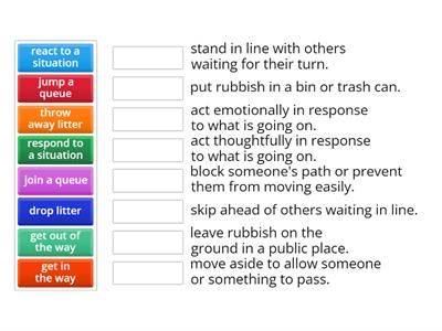 SO B1+ Unit 2C Collocations - match