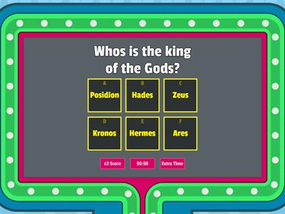 Greek Mythology Gameshow Quiz