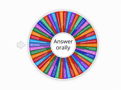 Speaking wheel - Grade 3 questions