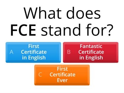 FCE quiz