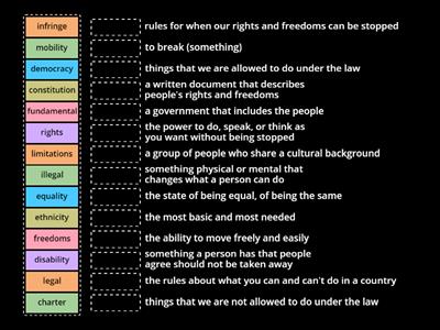 Charter of Rights and Freedoms Vocab