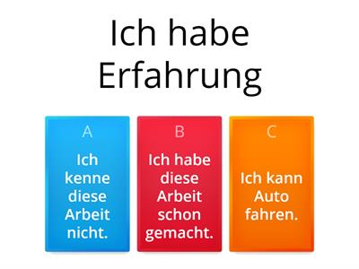 Stärken / Kompetenzen: Welche Erklärung ist passt?