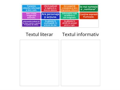 Textul literar. textul informativ