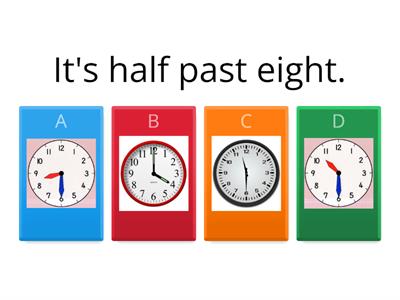 EW2 U8 Telling the Time (o`clock /half past) quiz