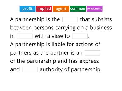 Partnership definitions