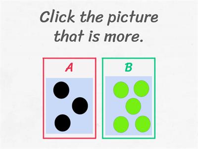 Greater and More numeral and picture match 1