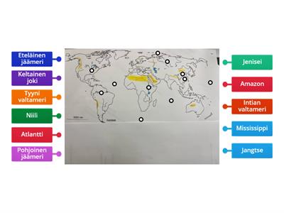 Karttatehtävä valtameret ja joet