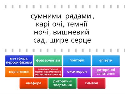 Художні засоби "Думи мої, думи мої..."