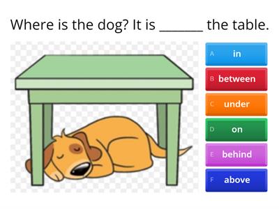 Prepositions of place