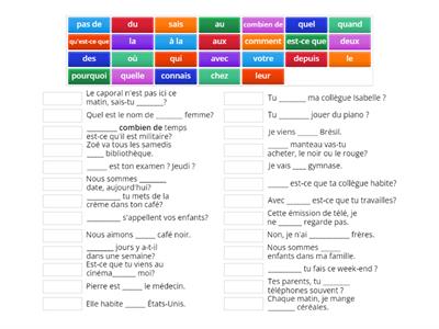 Prépositions, interrogations, COD/COI et autres (NP2) (Françoise) - Version Michel