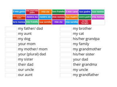 La Famiglia -aggettivi possessivi singolari