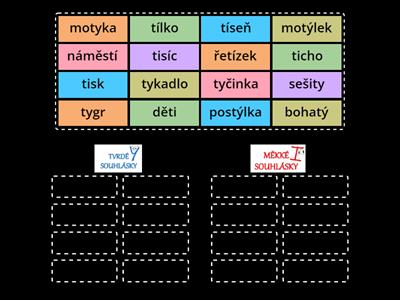 TVRDÉ A MĚKKÉ SOUHLÁSKY: ty, tý / ti, tí