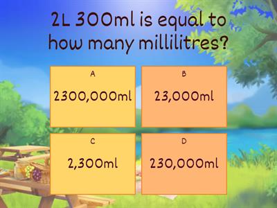 Capacity quiz 4th class