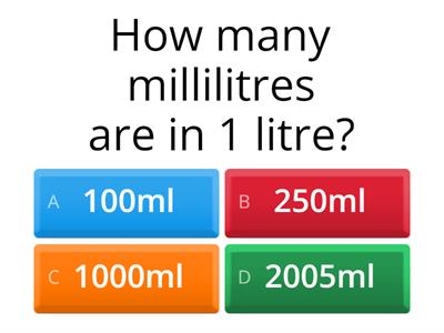 Maths Capacity Quiz Day 1