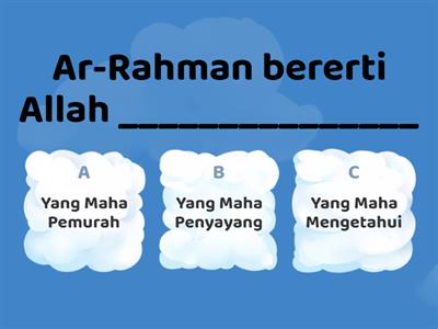 TUHANKU AR-RAHMAN AR-RAHIM PENDIDIKAN ISLAM TAHUN 1