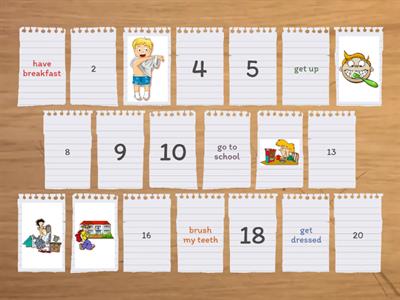 Memory game SM2 Daily routines