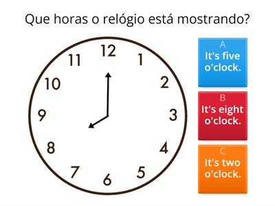 Horas -  INGLÊS 3º ANO