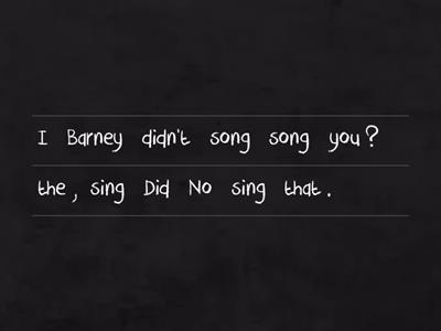 Sing, Ring, Spring, Hang up, Sting, Fling, Cling, Wring in the Past Game!