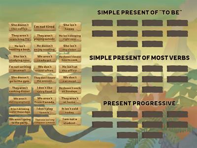 PRESENT TENSES COMPARATIVE, NEGATIVE FORM