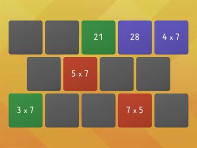 Matching Pairs: 7 times table