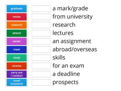 Studying at University - Collocations