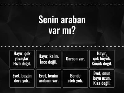 Var - Yok ve Sıfatlar