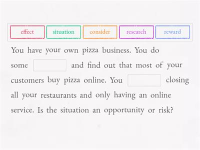 Opportunities and risks (situations)