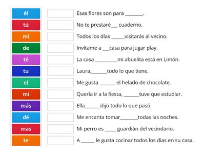 Tilde diacrítica: une las correspondencias