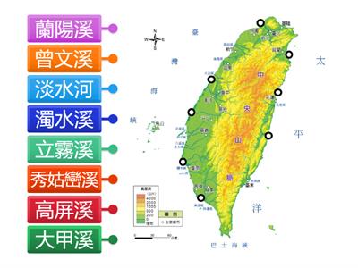 台灣的自然環境part4(臺灣主要河川分布圖)