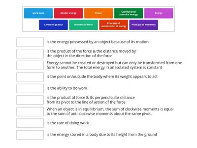 Physics Definitions Chapter 5-6