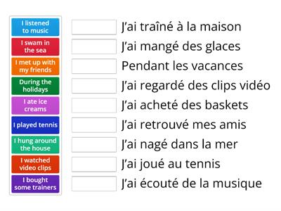 Qu'est-ce que tu as fait? Match up starter