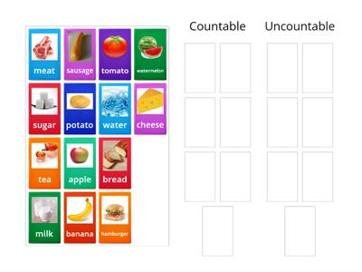 Countable & uncountable food items 