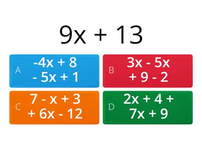 Algebrai kifejezések összevonása (kvíz-10) 