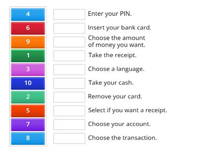 Banking ATM Instruction order