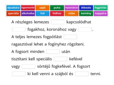 6th - Lyukas szöveg - Kivehető fogpótlás