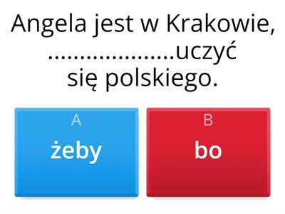 Krok po kroku 1/2f żeby/bo