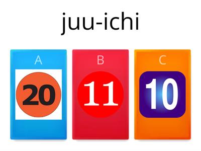 Numbers in Japanese (1-20)