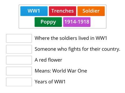 Starter: Match WW1 words 