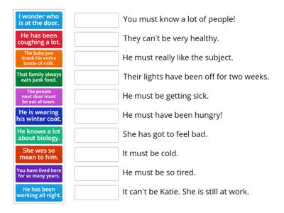 Conclusion Modals Matching Activity 