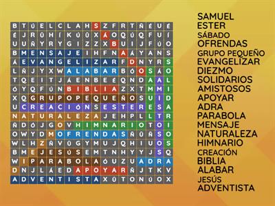 JUEGO BIBLICO - SOPA DE LETRAS