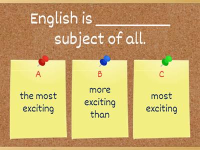 Comparatives and superlatives