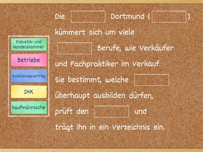 Die Rolle der Kammer - Lückentext