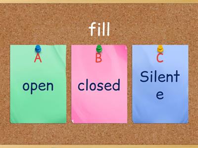 Open, Closed, Silent e syllables