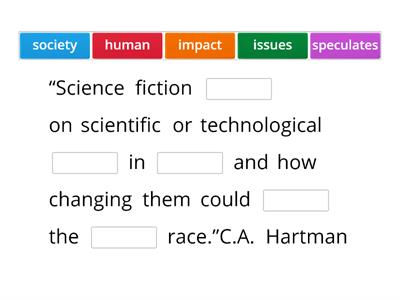 Defining science fiction
