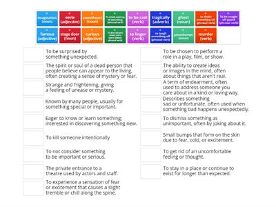 A Ghost Story :vocabulary match