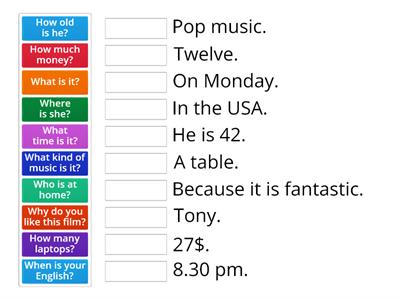 Question words A0-A1