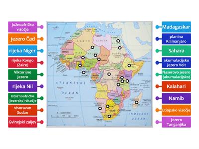 Afrika geografija 8. razred - karta